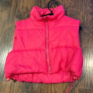 Women Pink Puffer Vest
